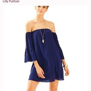 Lilly Pulitzer Off-the-Shoulder Silk Dress